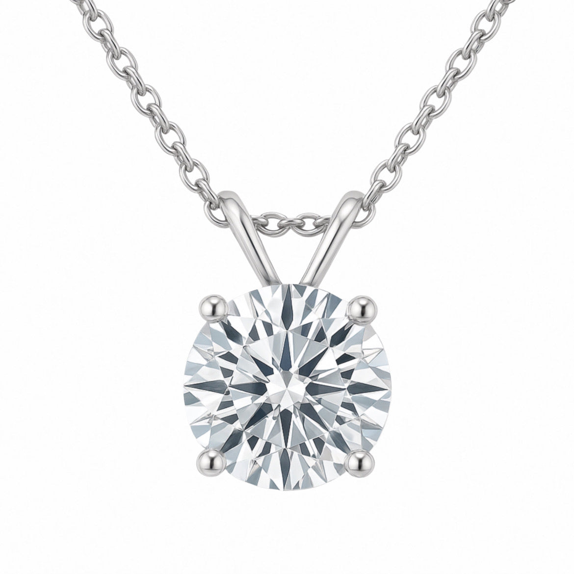 Moissanite Stud Necklace