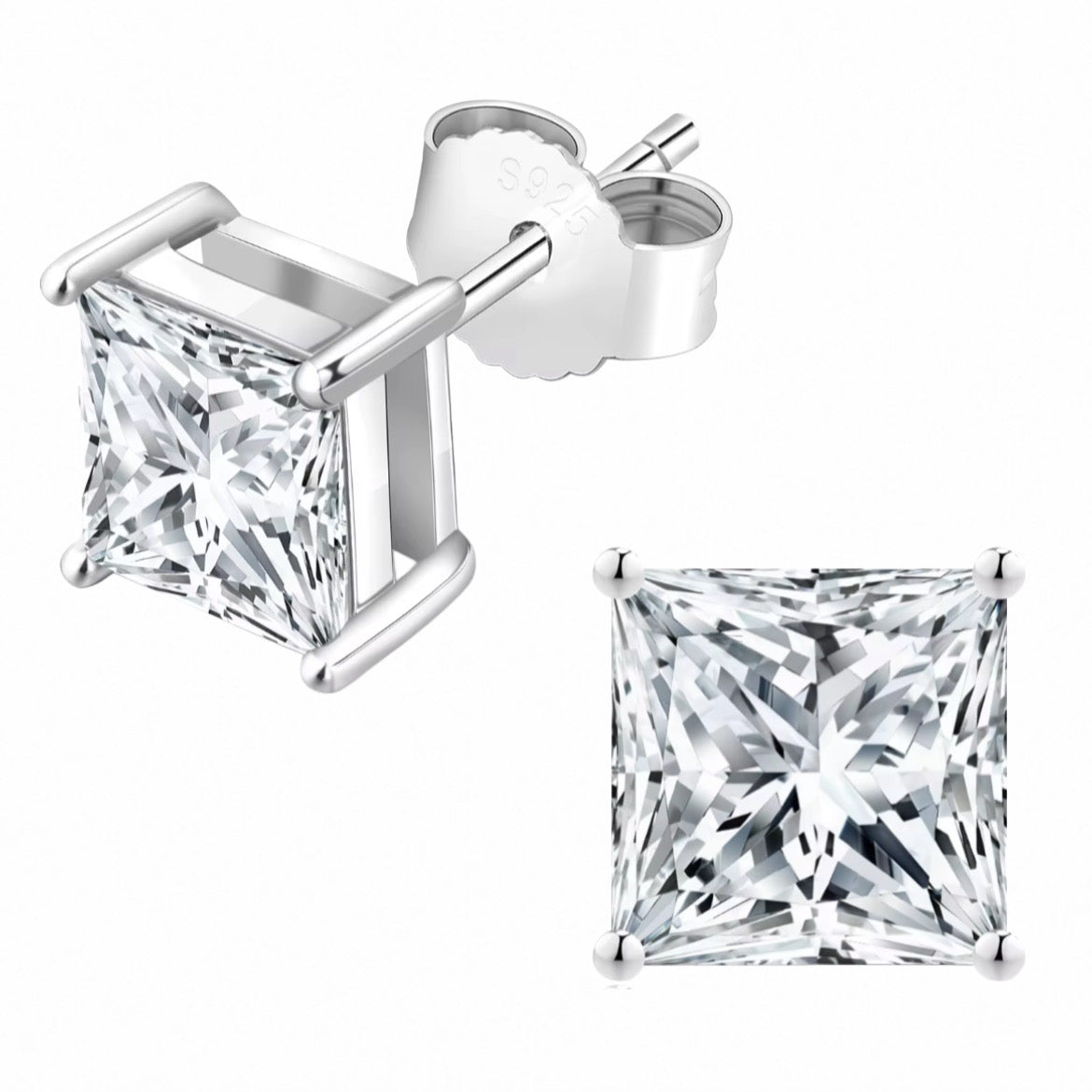 Princess Cut Moissanite Earrings